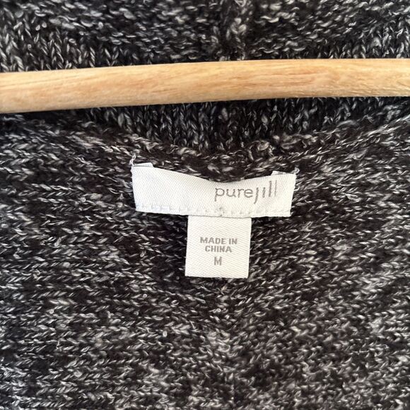Pure Jill J.Jill Women's Open Front Cardigan Sweater Long Sleeve Black Size M - Picture 2 of 6